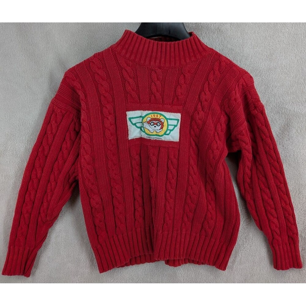 Vintage 1987 Santabear Cable Knit Holiday Women M Ugly Christmas Sweater Party